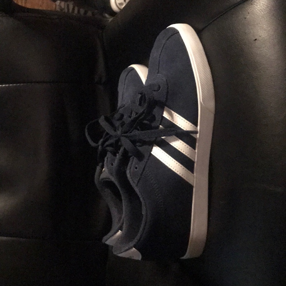 Adidas blue and white shoes